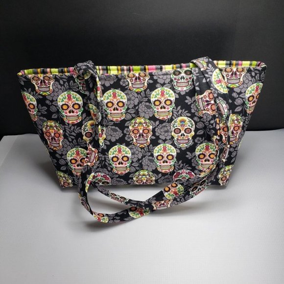 Handmade Sugar Skulls Handbag Tote - Picture 3 of 5